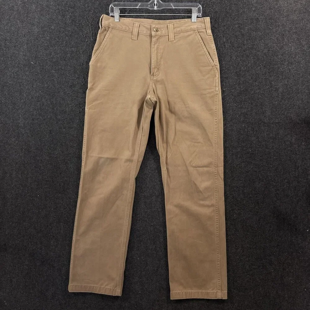 Carhartt Pants Men's 32x31 Khaki Relaxed Fit Carpenter Work Utility Straight Leg